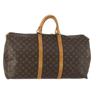 LOUIS VUITTON Monogram Keepall 55 Boston Bag M41424 LV Auth 161537
